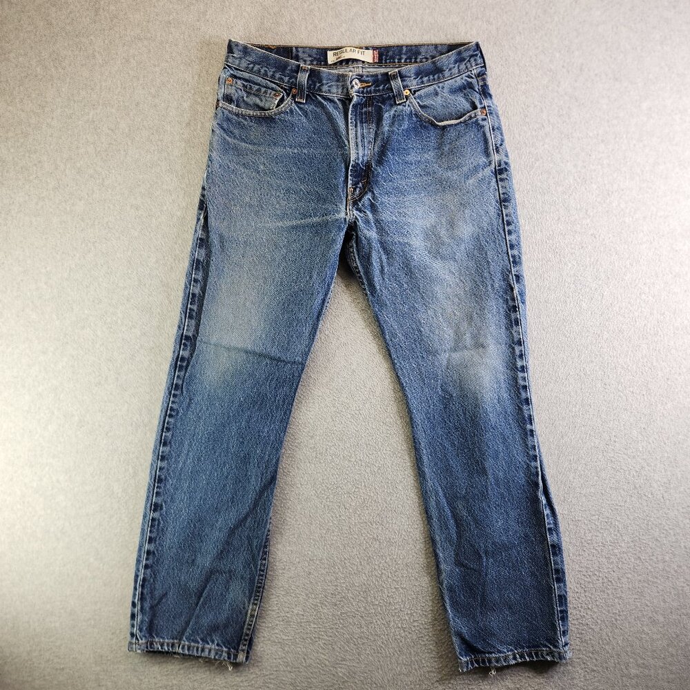 Levis Jeans Mens 34x30 505 Vintage Y2K Wide Tapered Leg Womens 16 Baggy Fit
